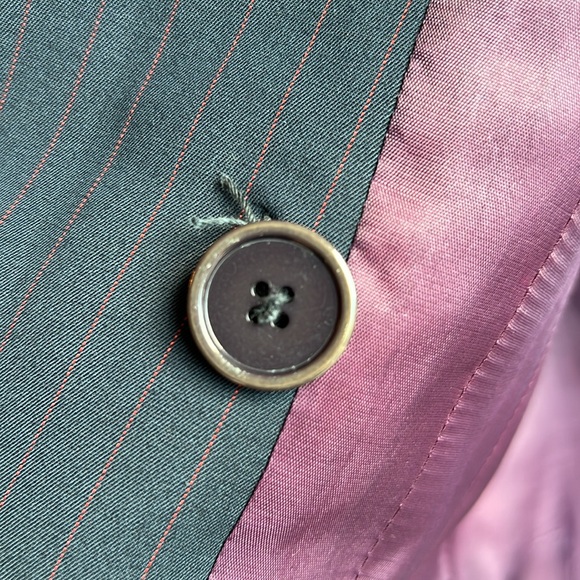 Vintage Ralph by Ralph Lauren Pinstripe Double Breasted Wool Rayon Blazer 4 - Picture 8 of 10